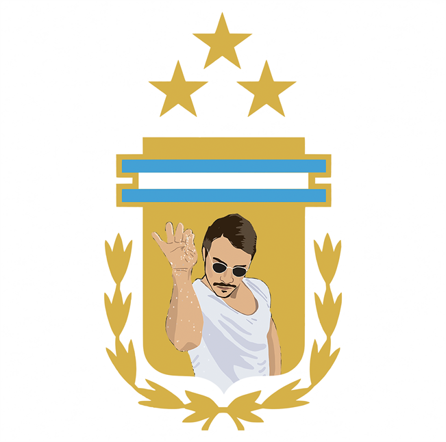 funny salt bae argentina soccer men's white t-shirt 