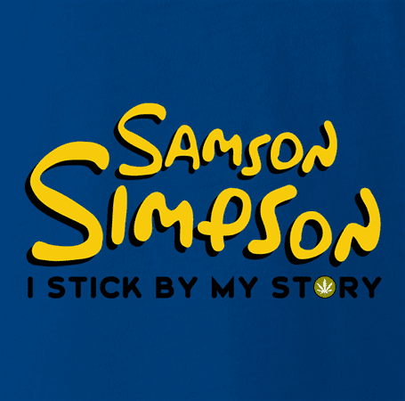 funny half baked Samson Simpson royal blue t-shirt