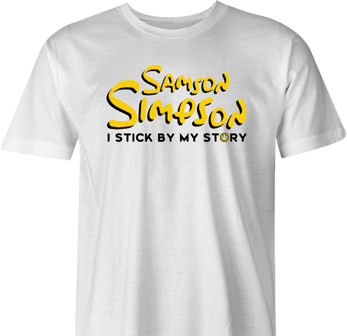 funny half baked Samson Simpson men's white t-shirt