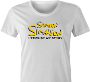 funny half baked Samson Simpson women's white t-shirt