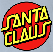 Funny Santa Claus Christmas Skateboarding Parody Light Blue T-Shirt
