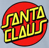 Funny Santa Claus Christmas Skateboarding Parody Light Blue T-Shirt