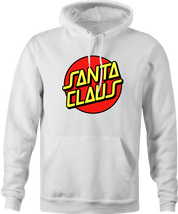Funny Santa Claus Christmas Skateboarding Parody White Hoodie