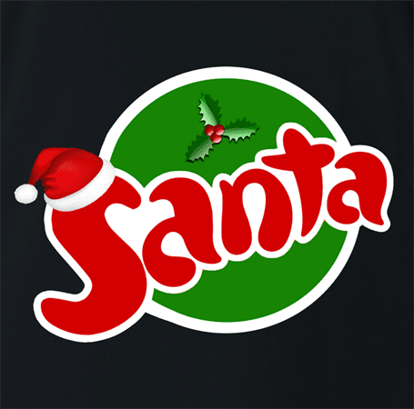 funny Santa Clause Christmas Fanta Soda Pop Soft Drink Parody parody t-shirt black 