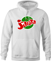 funny Santa Clause Christmas Fanta Soda Pop Soft Drink Parody parody white hoodie