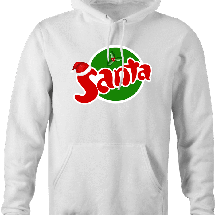 funny Santa Clause Christmas Fanta Soda Pop Soft Drink Parody parody white hoodie