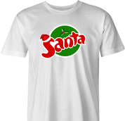 funny Santa Clause Christmas Fanta Soda Pop Soft Drink Parody parody men's t-shirt white 