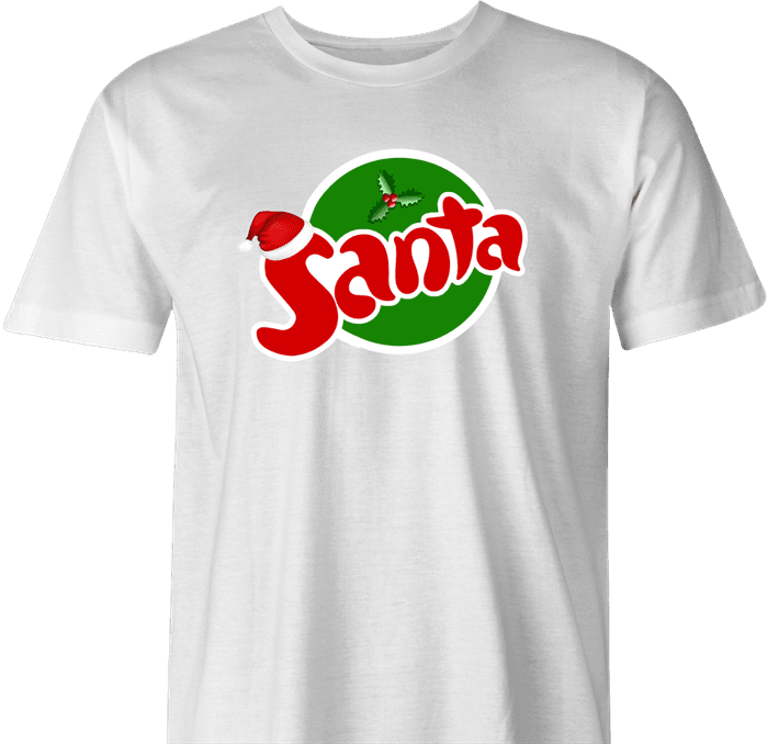 funny Santa Clause Christmas Fanta Soda Pop Soft Drink Parody parody men's t-shirt white 