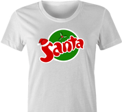 funny Santa Clause Christmas Fanta Soda Pop Soft Drink Parody parody women's t-shirt white 