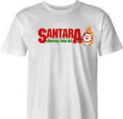 funny Santa Clause meets Pantera Cowboys From Hell parody men's t-shirt white 