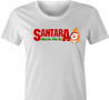 funny Santa Clause meets Pantera Cowboys From Hell parody women's t-shirt white 