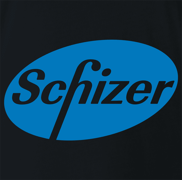 Funny Schizer Pharmaceuticals Parody black t-shirt