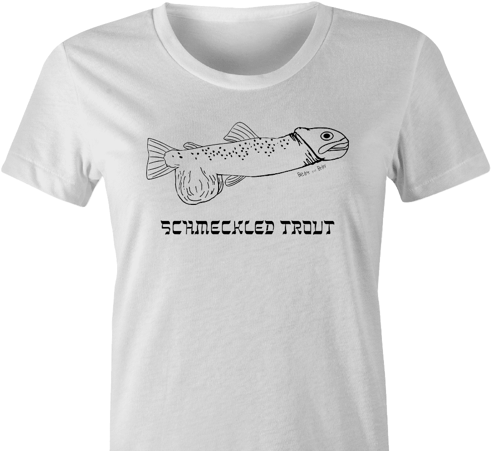 Funny jewish yiddish schmeckle t-shirt women's white 