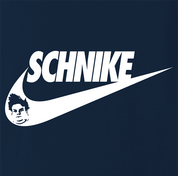 Funny Holy Schnike Chris Farely Parody Navy Blue tee