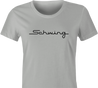 funny Wayne's World Shwing Parody t-shirt women's Ash Grey