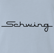 funny Wayne's World Shwing Parody light blue t-shirt