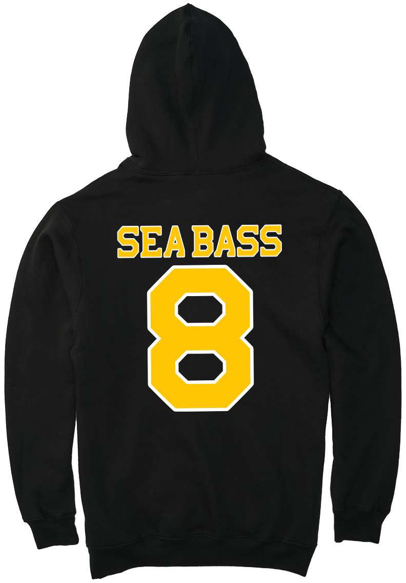 funny sea bass dumb and dumber hoodie men's black