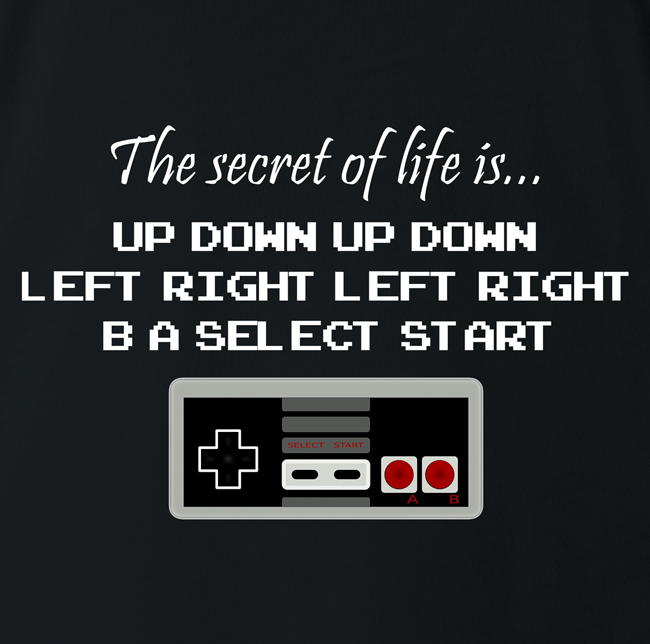 Funny secret to life nintendo unlimited lives black t-shirt