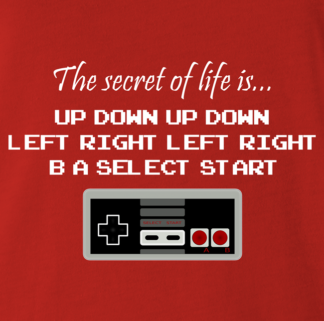 Funny secret to life nintendo unlimited lives red t-shirt