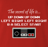 Funny secret to life nintendo unlimited lives red t-shirt