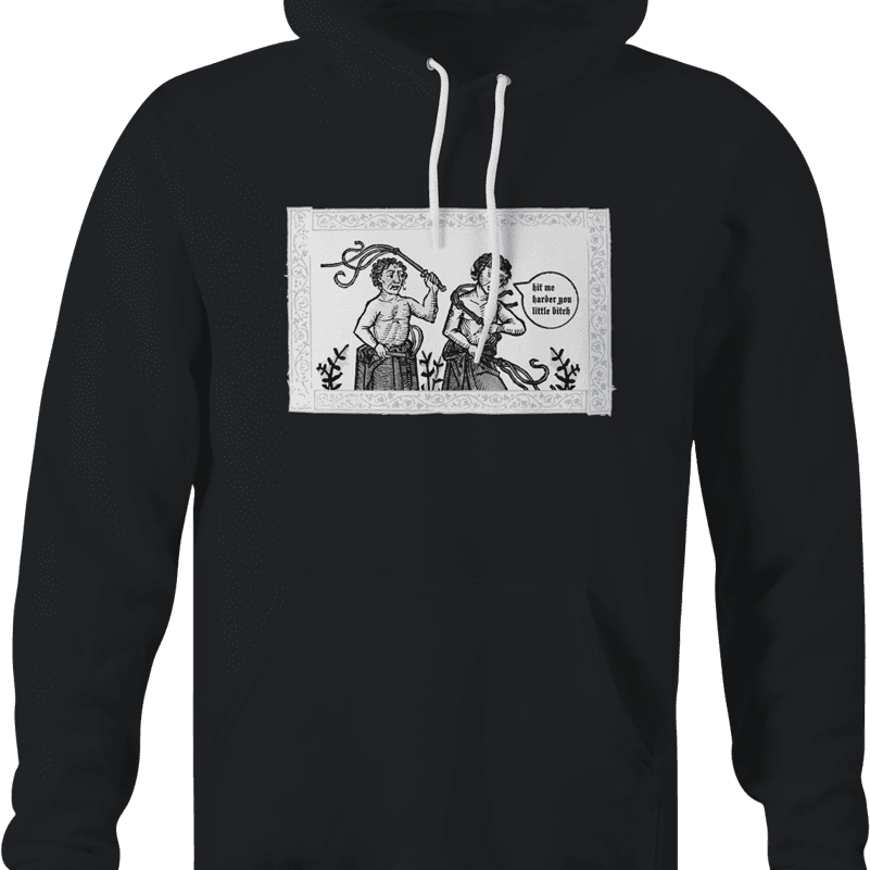 Funny self punishment painting black hoodie