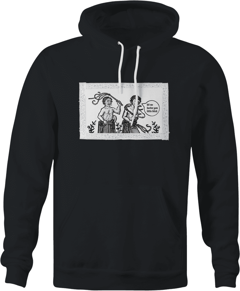 Funny self punishment painting black hoodie