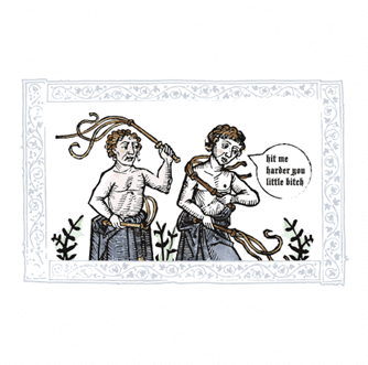 Funny self punishment painting white t-shirt