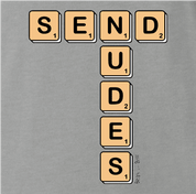 Funny send nudes scrabble ash grey t-shirt