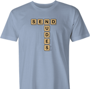 Funny send nudes scrabble t-shirt men's light blue