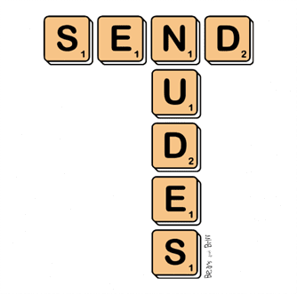 Funny send nudes scrabble white t-shirt