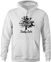 Shady Oaks Funny Tree Retirement home parody hoodie white  