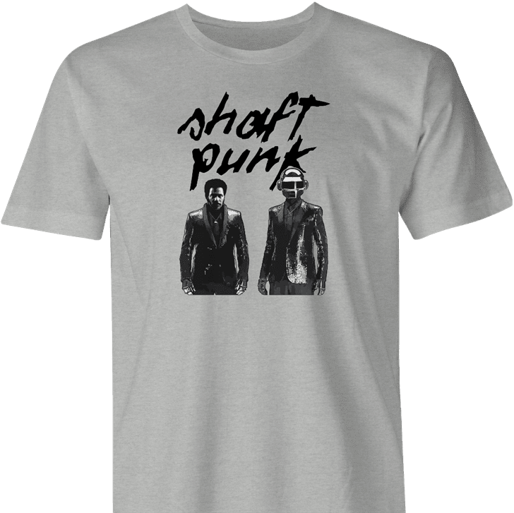 funy daft punk shaft mashup t-shirt men's ash