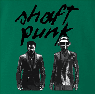 funy daft punk shaft mashup green t-shirt