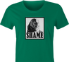 funny game of thrones shame parody t-shirt women's green