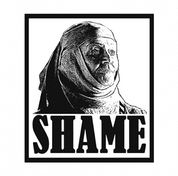funny game of thrones shame parody white t-shirt