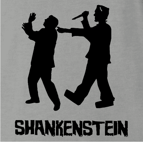 funny prion shank frankenstein mashup ash grey t-shirt