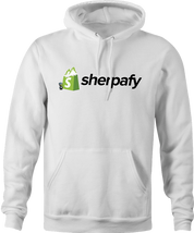 Shopify e-commerce sherpa parody hoodie white  