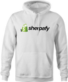 Shopify e-commerce sherpa parody hoodie white  