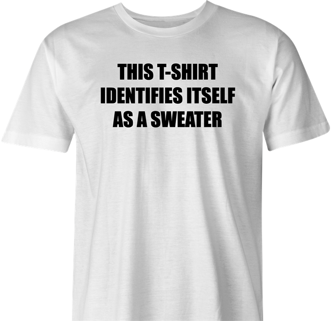 funny gender identity t-shirt men's white 