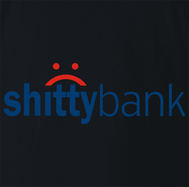 funny Shitty Bank Parody black t-shirt