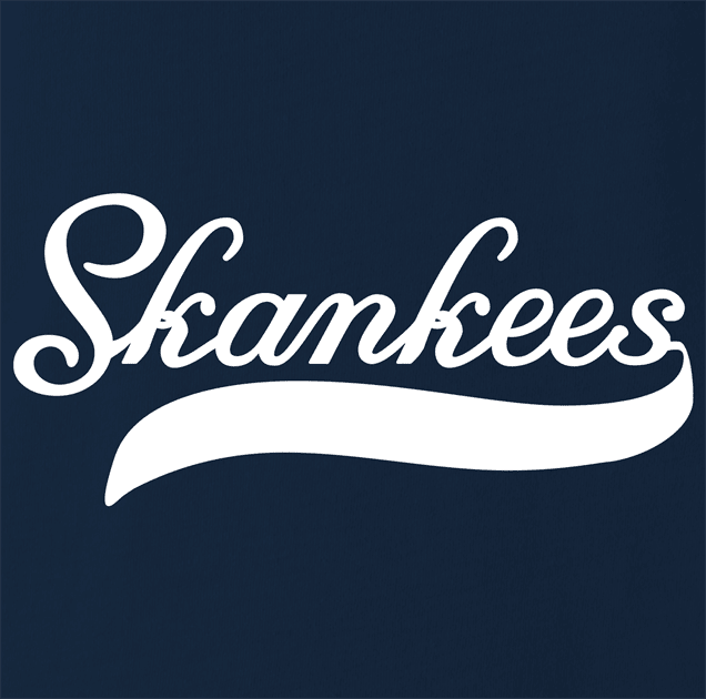Funny New York Skankees Baseball Mashup T-Shirt Men's Tee / Navy / XL