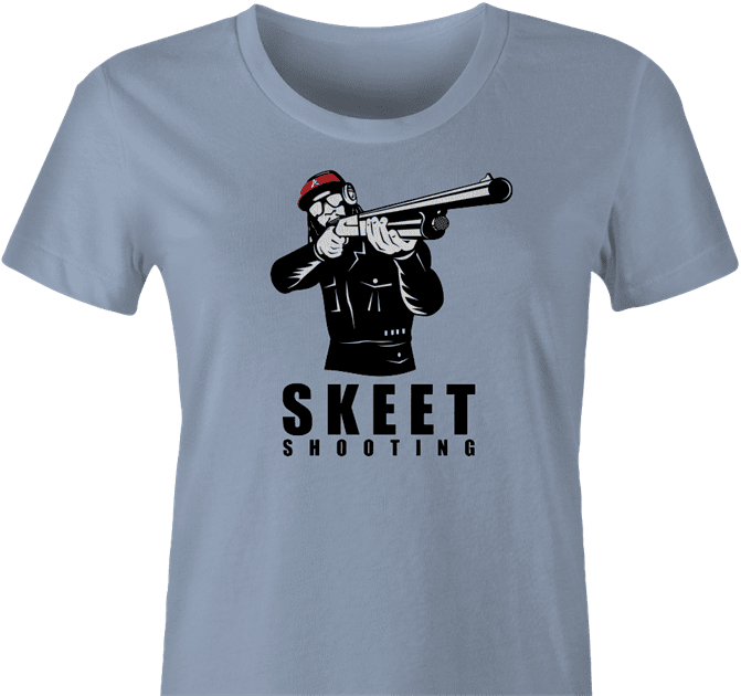 funny lil john skeet skeet shooting light blue women's t-shirt  