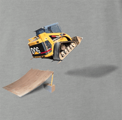 funny Awesome Bulldozer Ramp Jump - Skid Steer Jumper ash grey t-shirt