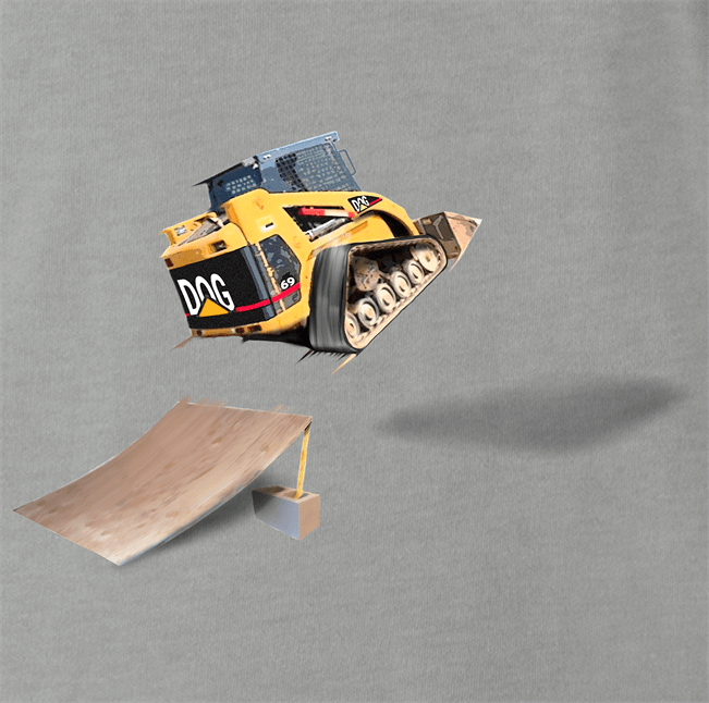 funny Awesome Bulldozer Ramp Jump - Skid Steer Jumper ash grey t-shirt