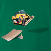 funny Awesome Bulldozer Ramp Jump - Skid Steer Jumper kelly green t-shirt
