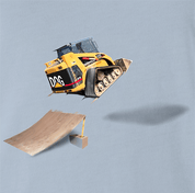 funny Awesome Bulldozer Ramp Jump - Skid Steer Jumper light Blue t-shirt