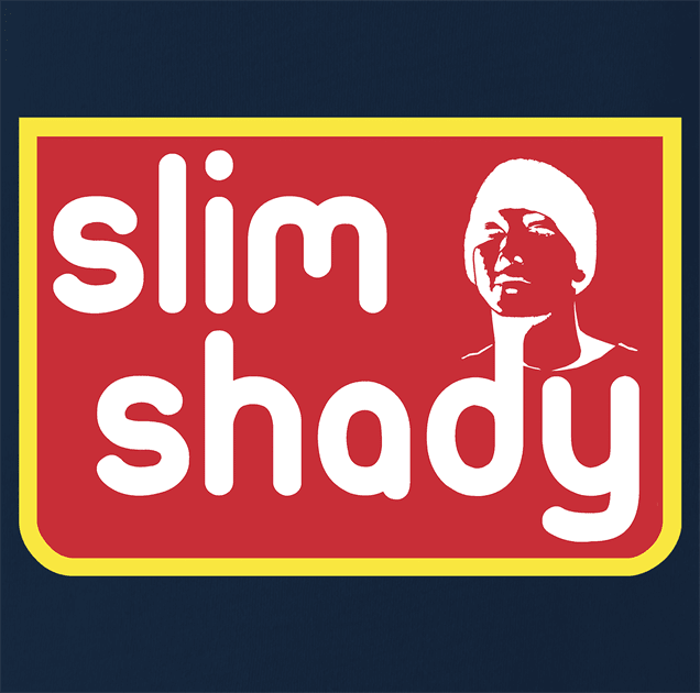 funny Slim Shady Eminem - Snap Into A Slim Jim Mashup Navy Blue t-shirt