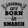 funny Legends are born in smarch the simpsons t-shirt grey