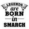 funny Legends are born in smarch the simpsons t-shirt white 