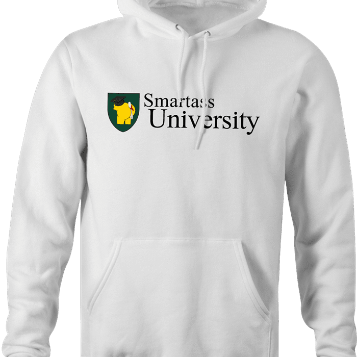 funny Smartass University t-shirt white hoodie